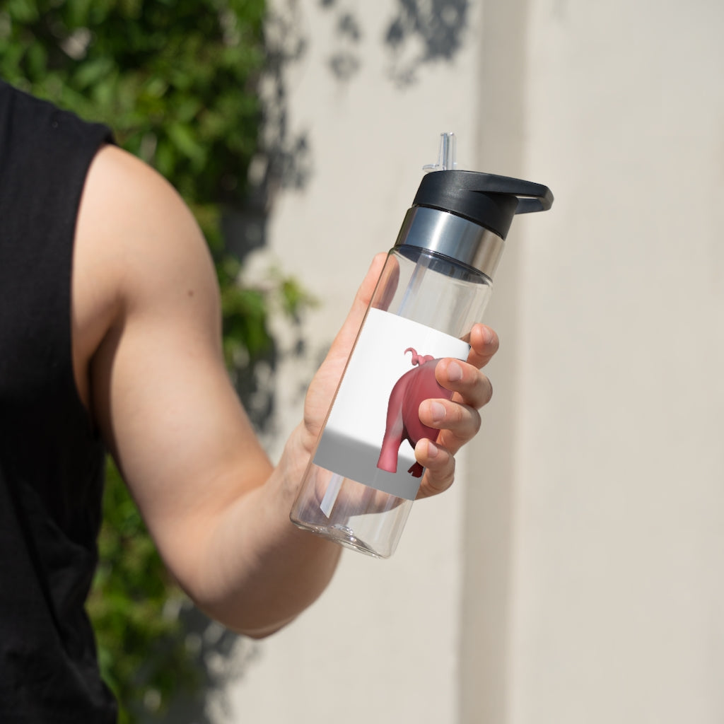 Pig Kensington Tritan™ Sport Bottle in vibrant colors with a carabiner hook and straw, showcasing its durable design.